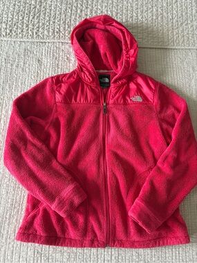 The North Face Hot Pink Fleece Jacket with Hood